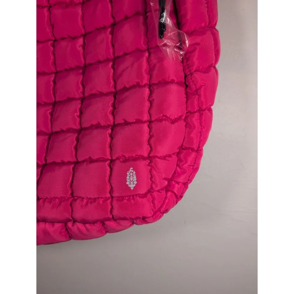 Free People Movement Quilted XL Carry-all Zip Closure Pink Shoulder Bag - NEW